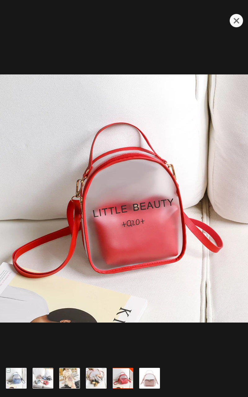 Bag Hit Color  PVC Jelly Transparent Printing  Small Backpack Autumn and Winter Korean Style Shoulder Bag Tide