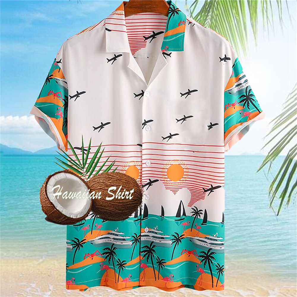 Men Hawaiian Shirts Printing Summer Lapel Sleeveless Vacation Casual Camisa 2022 Loose Breathable Streetwear Shirt 5XL INCERUN 7